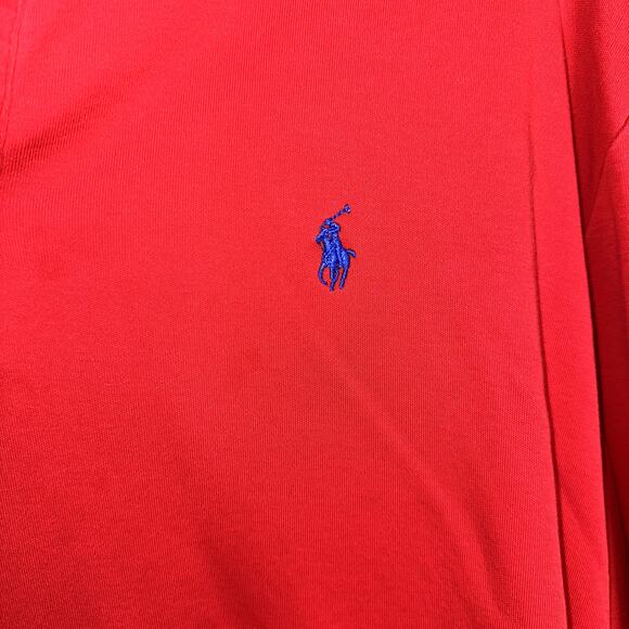 Polo Ralph Lauren Mens Size Medium Classic Red Long Sleeve Collared Polo - Picture 2 of 11